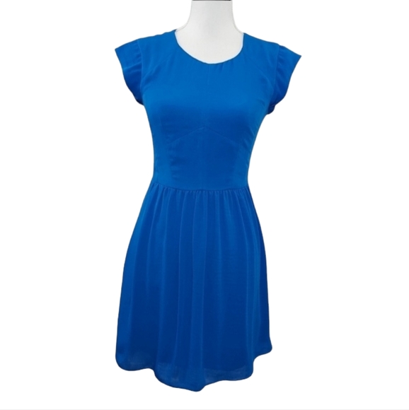 Rebecca Taylor Crepe Easy Dress Lapis blue 0 - Picture 1 of 12